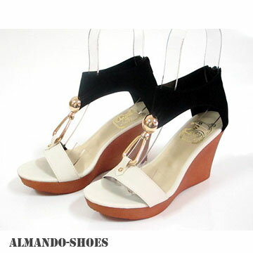 ALMANDO-SHOES雙色搭金屬環船行底涼鞋! 酷夏特賣 女性涼鞋特賣