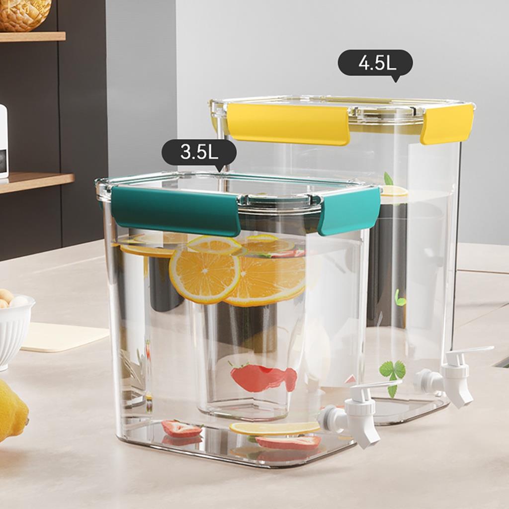 冷水壺桶瓶水龍頭分配器 '4.5L 寵物帶水龍頭大家用廚房容量檸檬水果汁壺