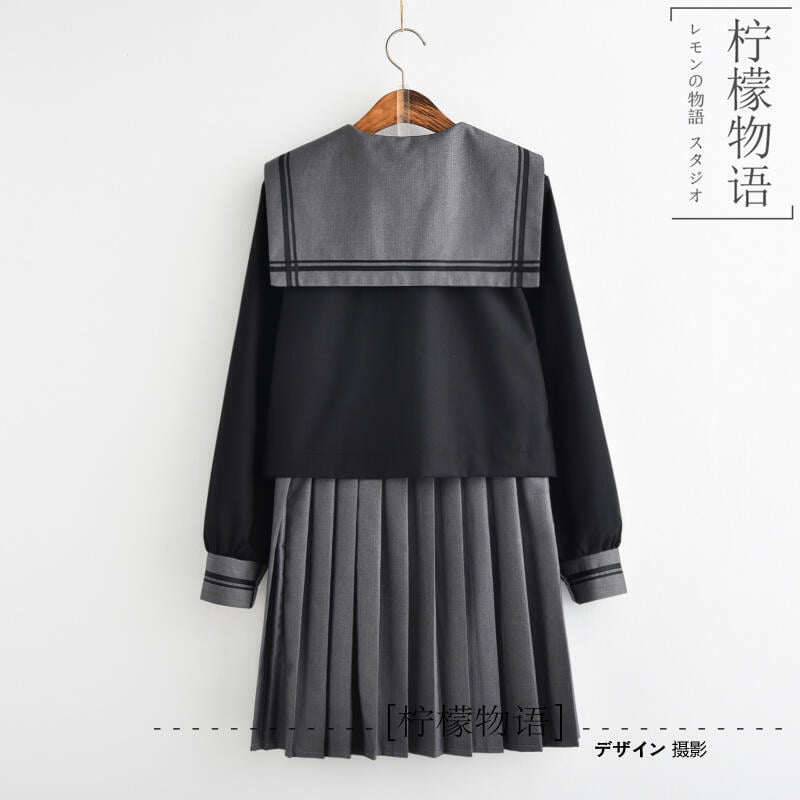 【可開發票】學院風套裝日本正統JK製服軟妹裙關西襟水手服長袖學生裝校服班服 2