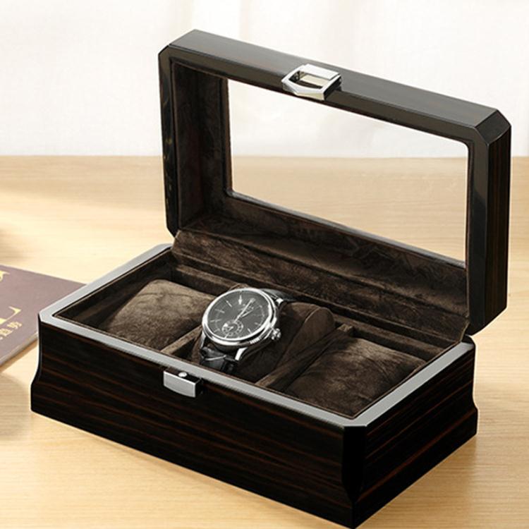 手錶收納盒 手表盒收納盒木質歐式家用簡約復古天窗手表展示盒收藏盒3格表位 快速出貨