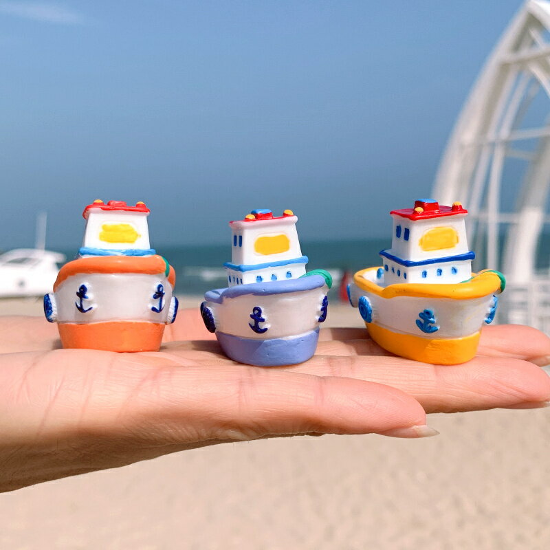 海盜船沉船魚缸水族造景裝飾品地中海風格海洋景觀躲避屋樹脂擺件 7