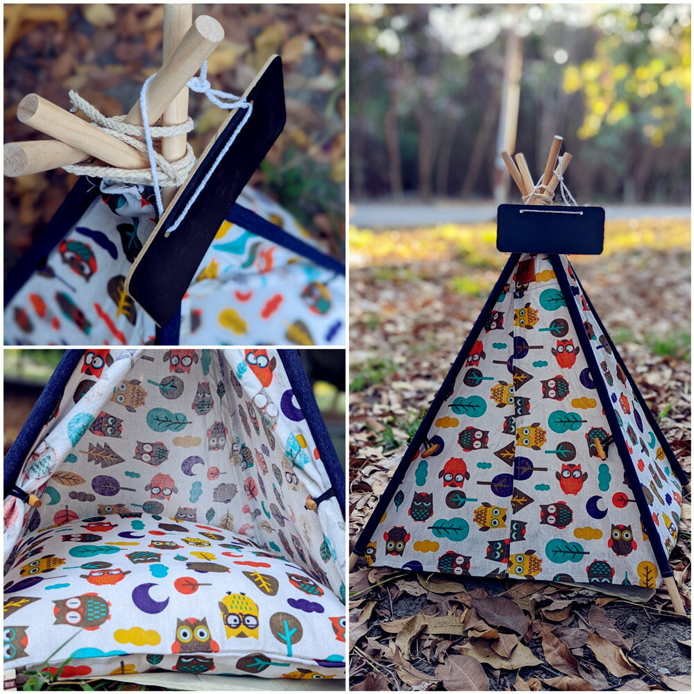 美麗大街 【111032214】 貓頭鷹森林 寵物金字塔帳 三角帳 1