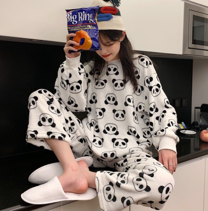 睡衣 法蘭絨居家服 保暖居家服 珊瑚絨睡衣 睡衣套裝 水貂絨睡衣 櫻桃嚴選 多款多色 保暖睡衣 居家服 4