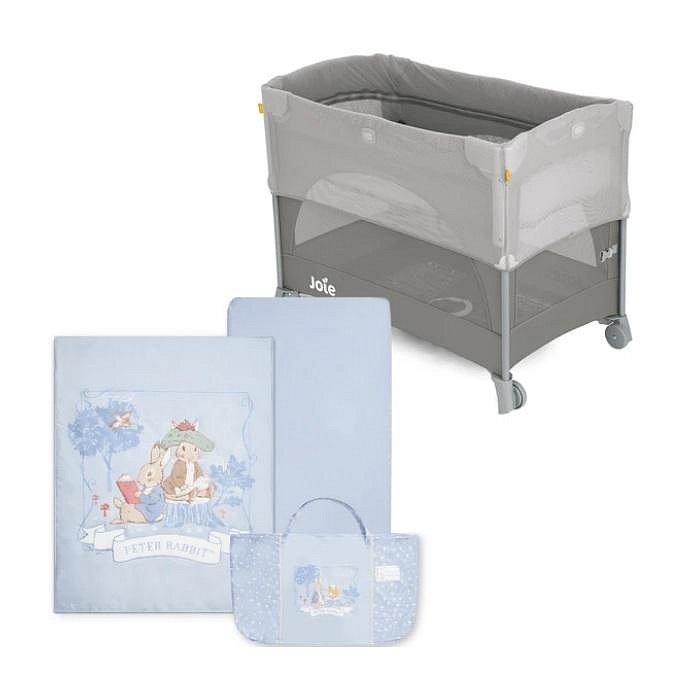 Joie kubbie sleep 嬰兒床(JBA57000A)+奇哥悅讀比得兔床邊床三件式床組(PLC56200B藍) 6600元