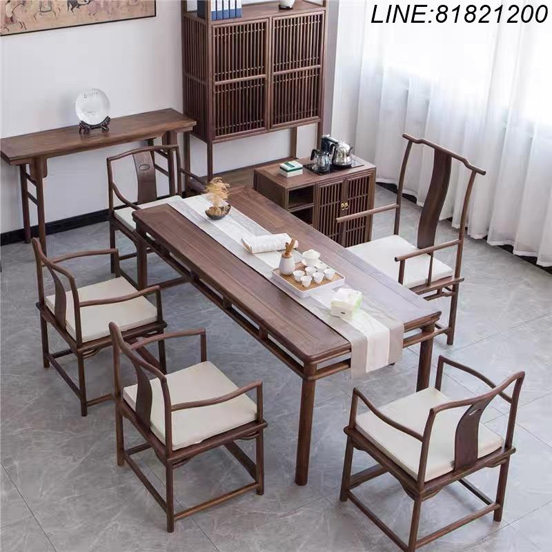 茶桌椅組 茶桌 榆木桌 實木桌椅 茶幾 泡茶臺 免運 開立發票 榆木茶桌椅組合老榆木茶桌實木茶桌椅禪意茶桌茶臺家用茶幾 支援訂製 支援組裝