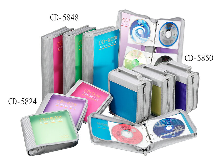 雙鶖 冰彩系列 48片活頁式 CD拉鍊包 CD-5848