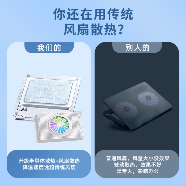 筆記本散熱底座電腦支架金屬半導體製冷散熱器蘋果電腦散熱平板遊戲本手提【摩可美家】