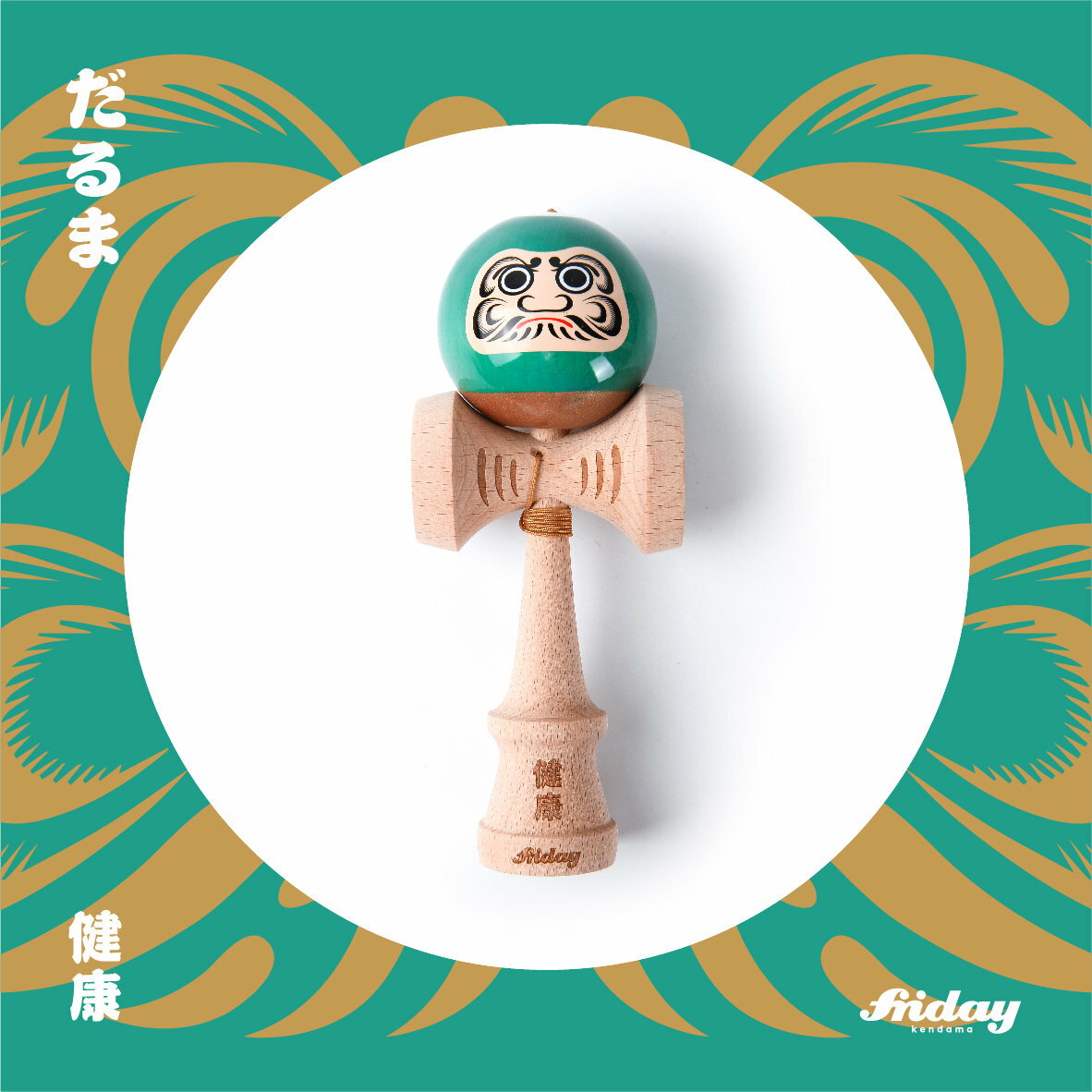 香港 Friday Kendama 健康 達摩 綠色 粘性漆 獅子劍 日本 劍玉