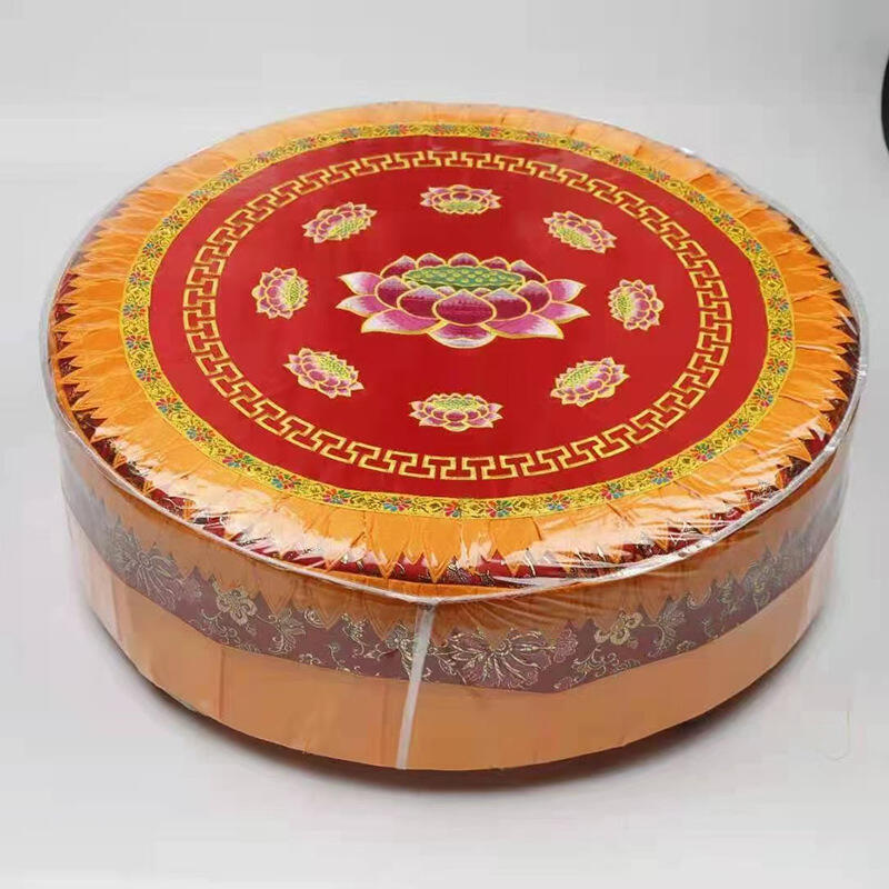 【限時優惠】48h出貨丶 刺繡加大圓形木架 九品蓮花禪修打坐拜椅佛堂拜墊跪墊