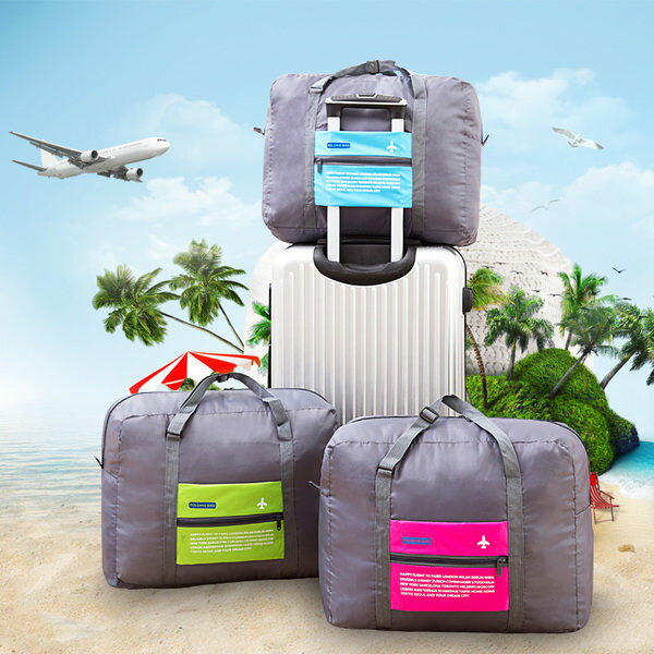 ♚MY COLOR♚【免等待】可折疊大容量旅行袋 旅行箱行李箱外掛防水包 收納包收納袋盥洗【B14】
