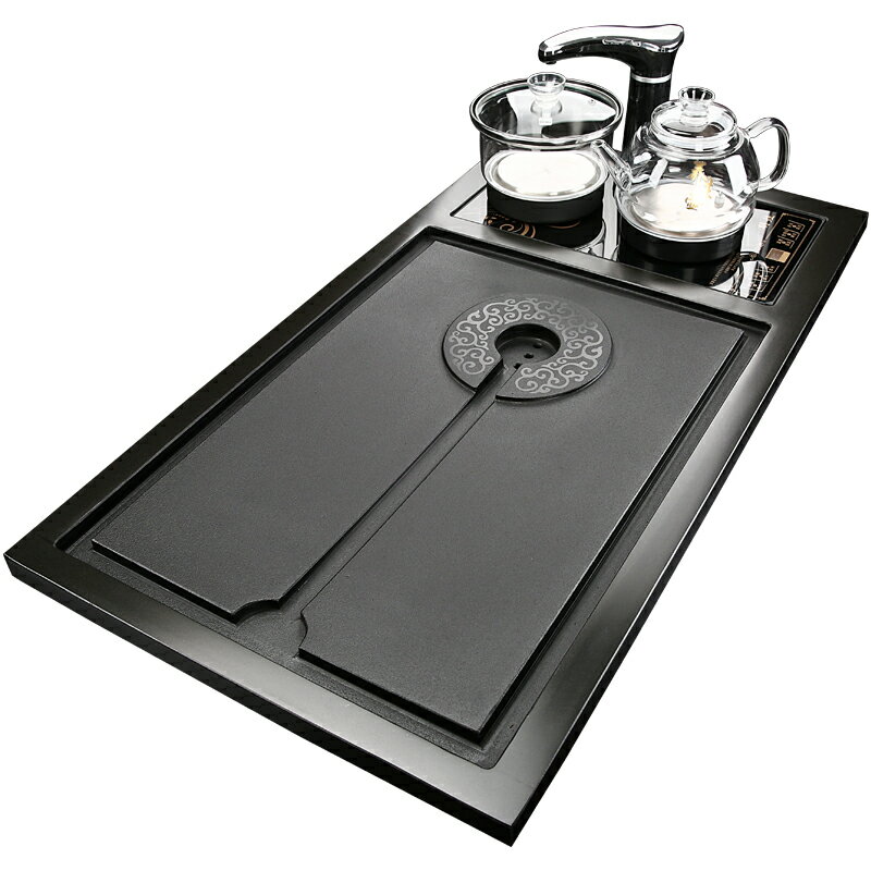 天然烏金石茶盤帶電磁爐一體茶具套裝家用全自動上水茶臺燒水壺