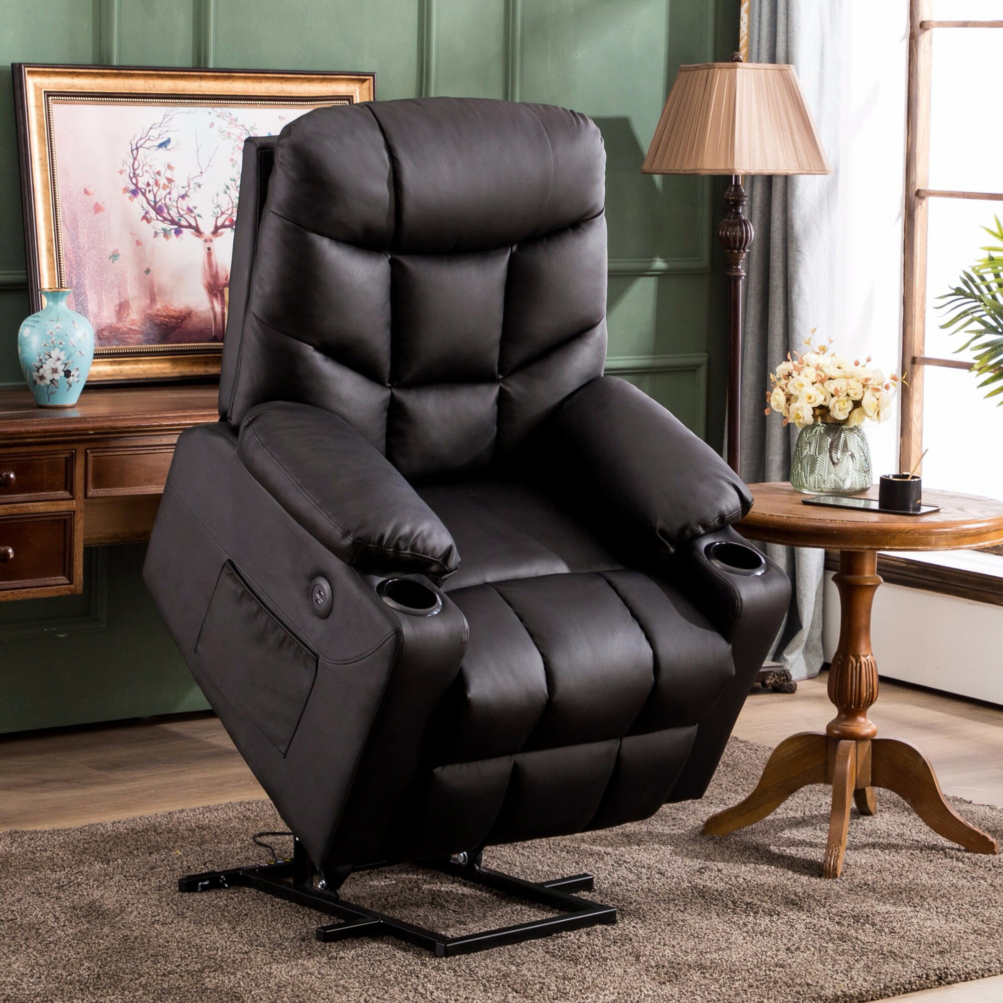 Mcombo Electric Power Lift Recliner Chair Sofa For Elderly 3 Positions 2 Side Pockets And Cup Holders Usb Ports Faux Leather 72 Sold By Mcombo Rakuten Com Shop