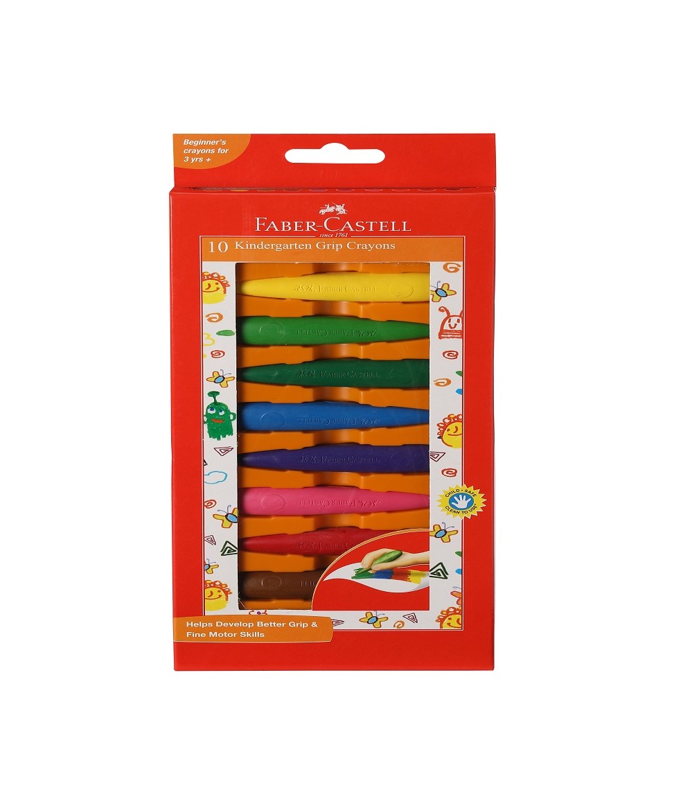 德國 Faber-Castell 輝柏 122710 學齡子彈可擦拭蠟筆 (10色)