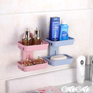 肥皂架 免打孔肥皂盒衛生間瀝水創意壁掛香皂架浴室置物架吸盤雙層肥皂架 全館免運