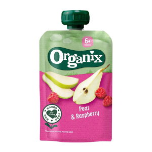 英國 Organix 歐佳 6m+ 水果纖泥 - 洋梨覆盆莓 100g