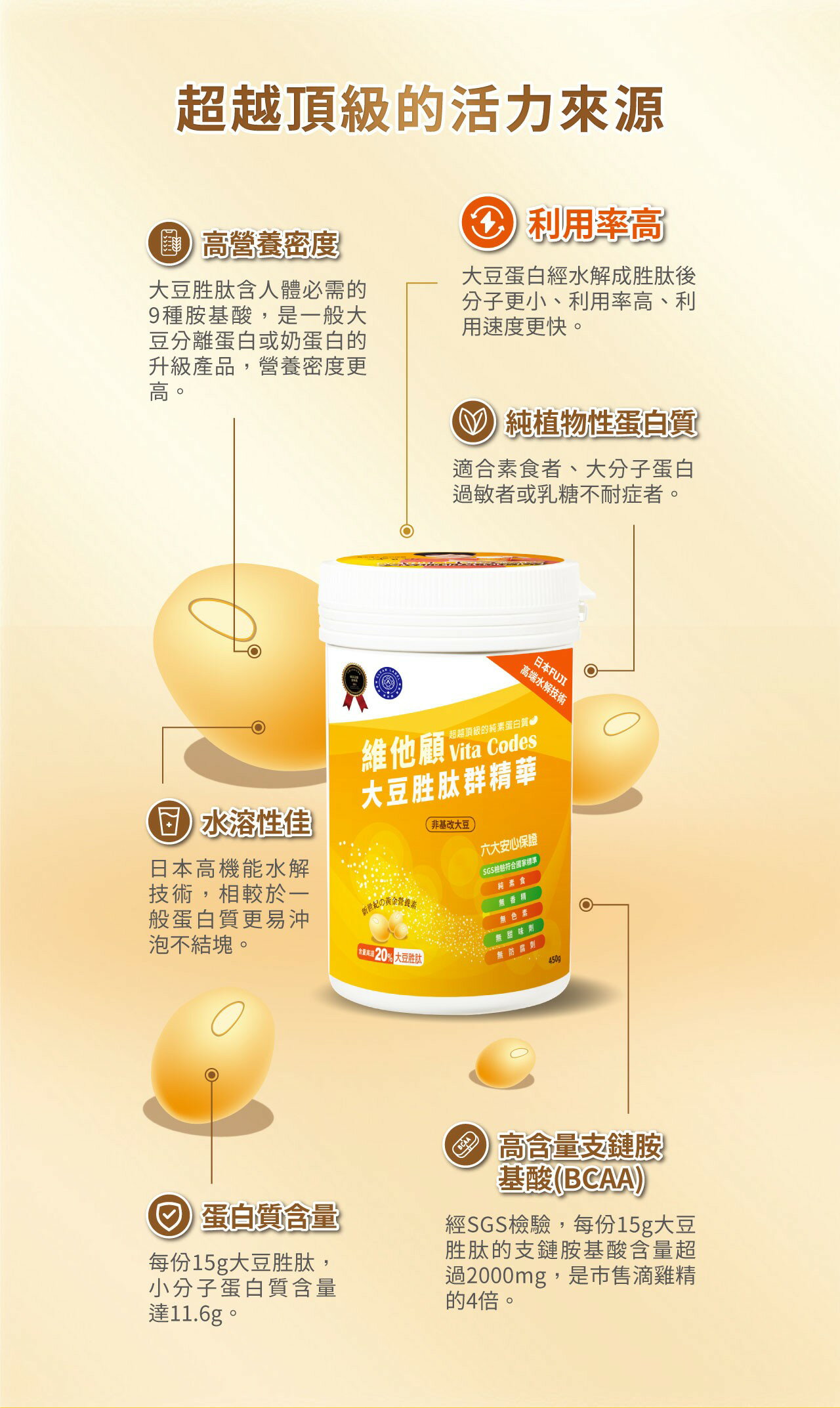 Vita Codes-大侑 大豆胜肽 群精華 450g 6