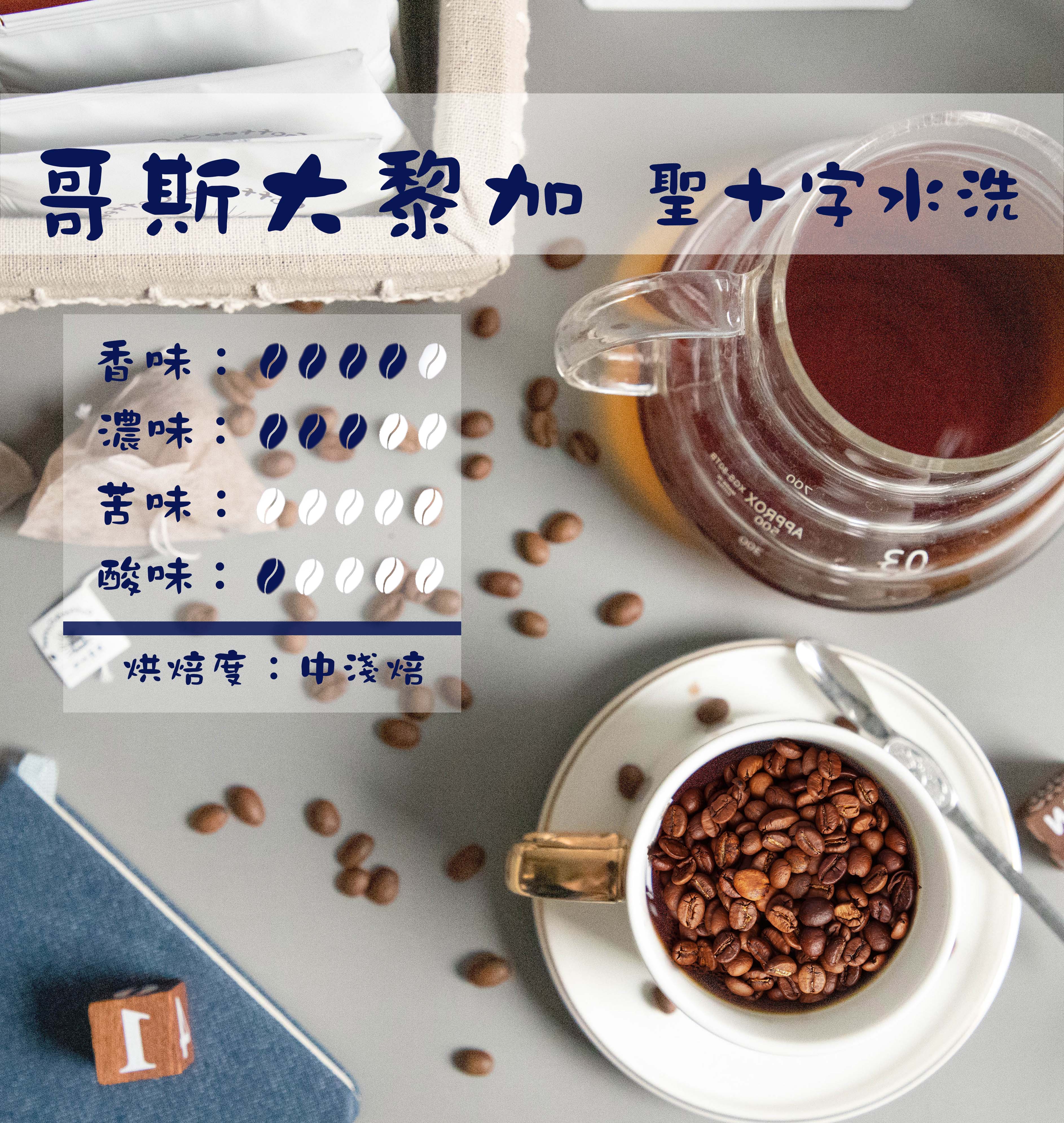 咖啡 聖十字水洗咖啡豆/黑咖啡現貨/中淺焙 (1磅)