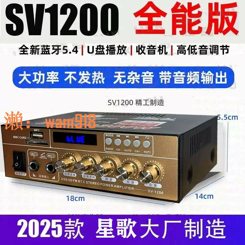 【台灣公司】全新升級大功率迷你型藍芽功放無損12V插卡隨身碟收音功放機車載家用