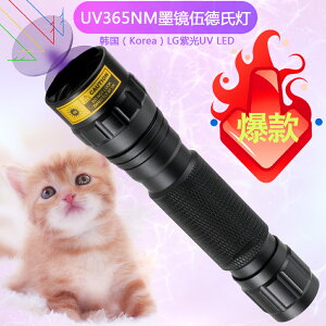 黑鏡5W伍德氏燈熒光劑檢測燈10W紫光UV手電紫外線照貓視網膜電筒