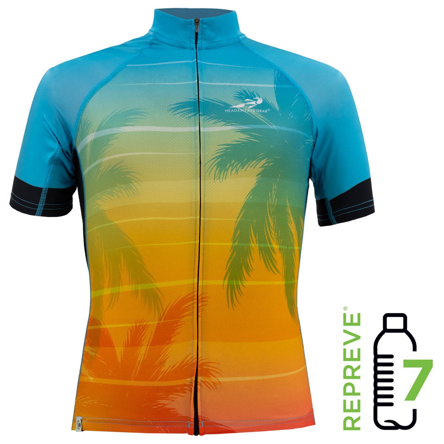 HEADSWEATS(汗淂)-男自行車衣(短袖).環保材質Tropical.本店店名:騎跑泳者/FINISHER