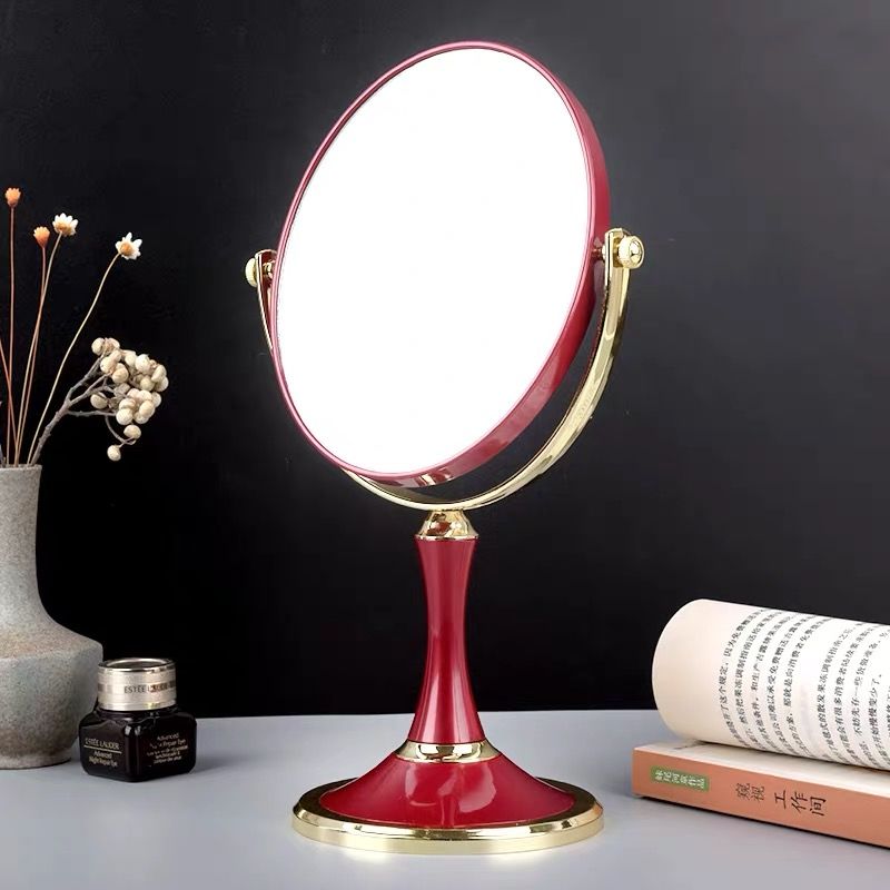 【免運】開發票 高級高清臺式化妝鏡簡約大號書桌宿舍梳妝鏡歐式雙面鏡放大鏡子