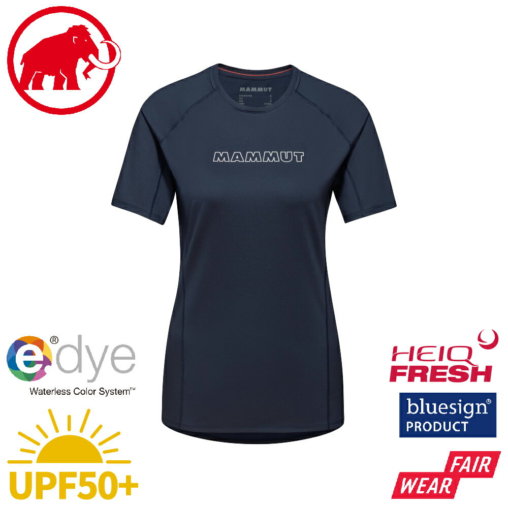 【MAMMUT 長毛象 女 Selun FL T-Shirt Logo 短袖T恤《海洋藍》】1017-05060/運動衫/短T