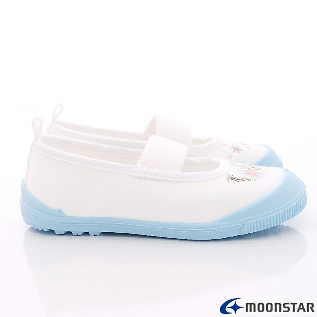 日本月星Moonstar機能童鞋迪士尼聯名系列日本製寬楦冰雪奇緣室內鞋款F019藍(中小童段) 3