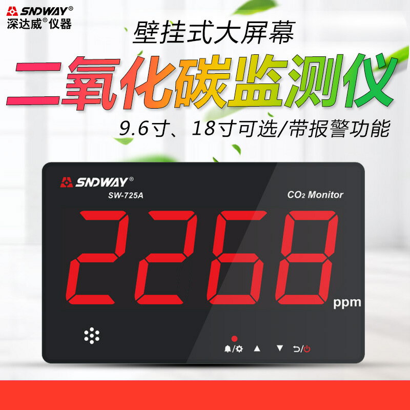 二氧化碳檢測儀 深達威壁掛式 CO2報警器高精度二氧化碳濃度監測儀