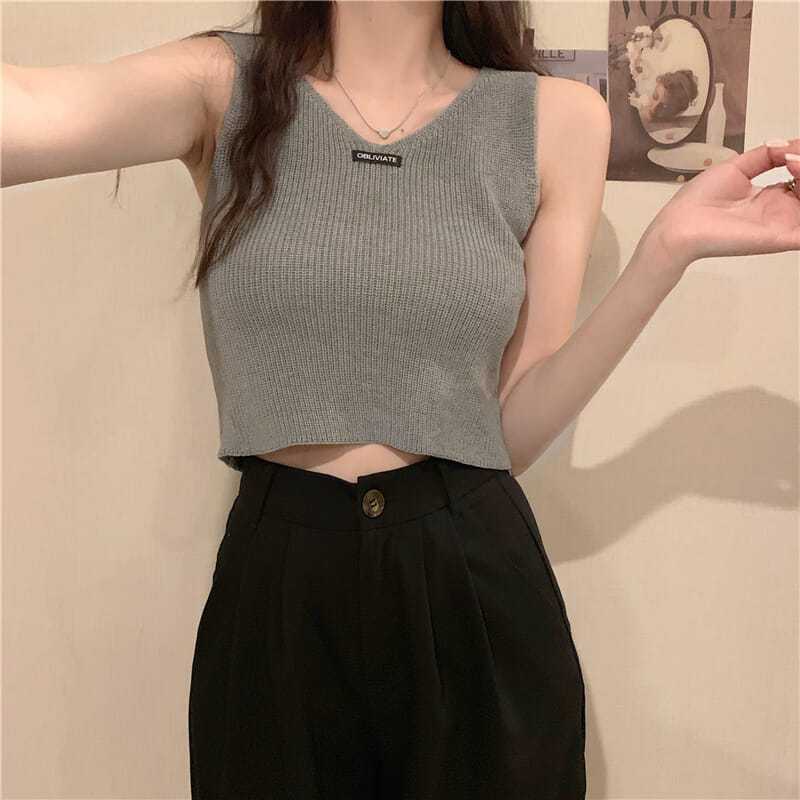 肩帶針織小背心上衣服女裝夏外穿潮v領歐美辣妹風打底西裝內搭時尚百搭【聚寶屋】