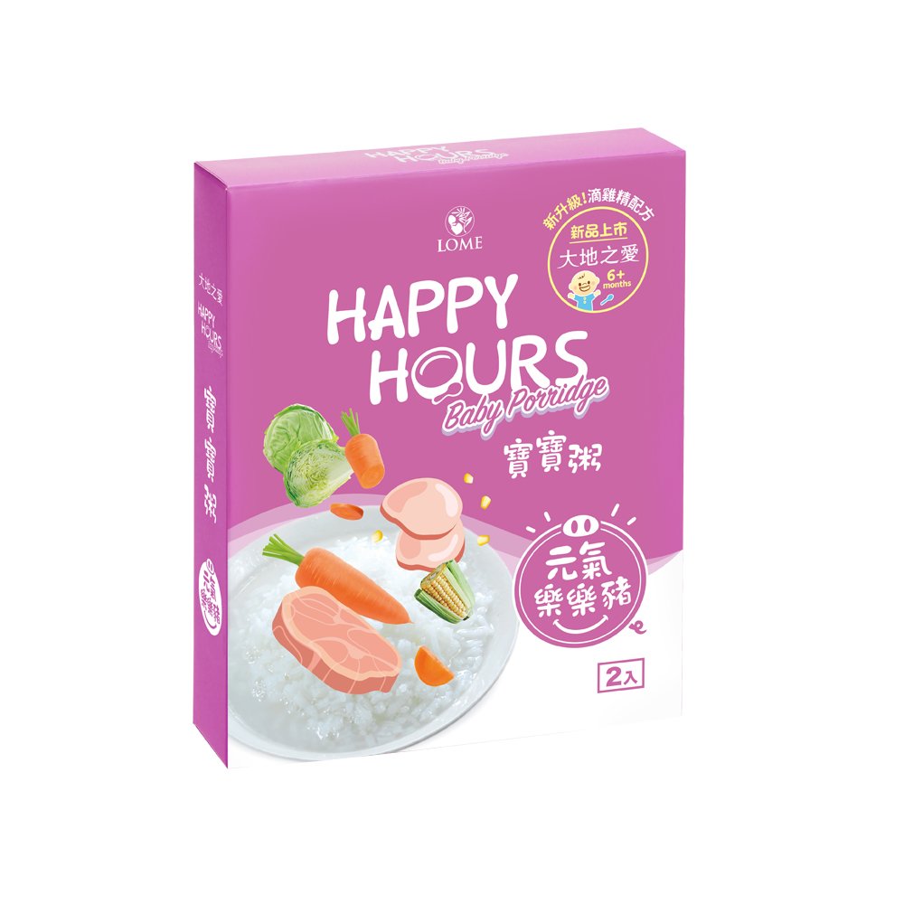 大地之愛 Happy Hours 寶寶粥300g(2包/盒)-元氣樂樂豬★衛立兒生活館★