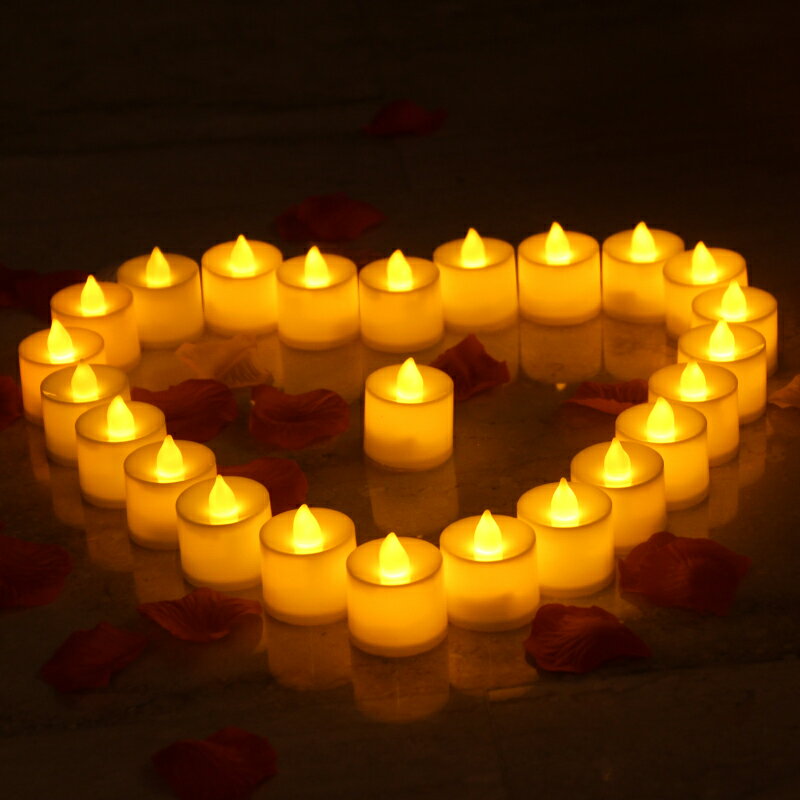 LED電子仿真電蠟燭燈表白道具生日七夕情人節擺攤浪漫求婚創意