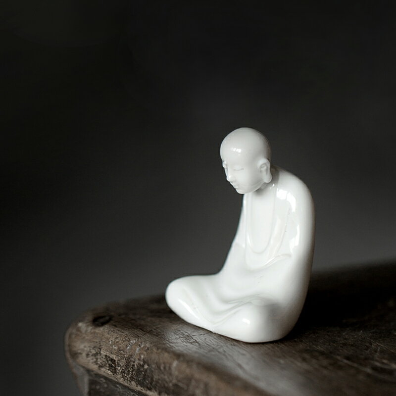 一笑間|小和尚擺件 禪意新中式佛像茶桌茶盤茶臺多肉花盆小擺件1入
