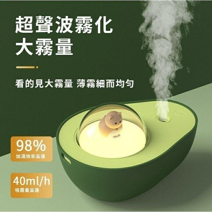 【現貨秒殺】迷妳牛油果USB加濕器噴霧霧化器辦公室桌面宿舍臥室靜音小夜燈補水儀
