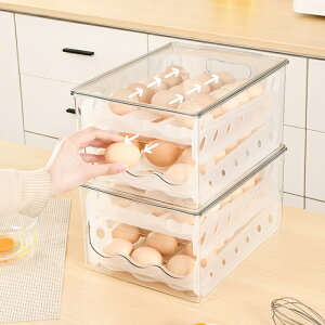 雞蛋盒冰箱保鮮收納盒塑料自動滾蛋盒子手提式防摔廚房蛋托架