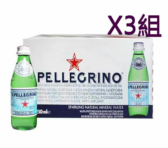 [COSCO代購4] San Pellegrino 聖沛黎洛 天然氣泡水 250毫升 X 24瓶_W109326 三組
