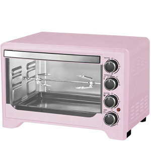 電烤箱 30L粉紅色迷你空氣炸鍋烤箱可視無油對流烤箱智能家用