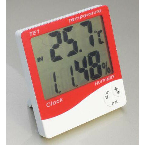 TE1 室內型溫濕度計+時鐘 （超大字幕）