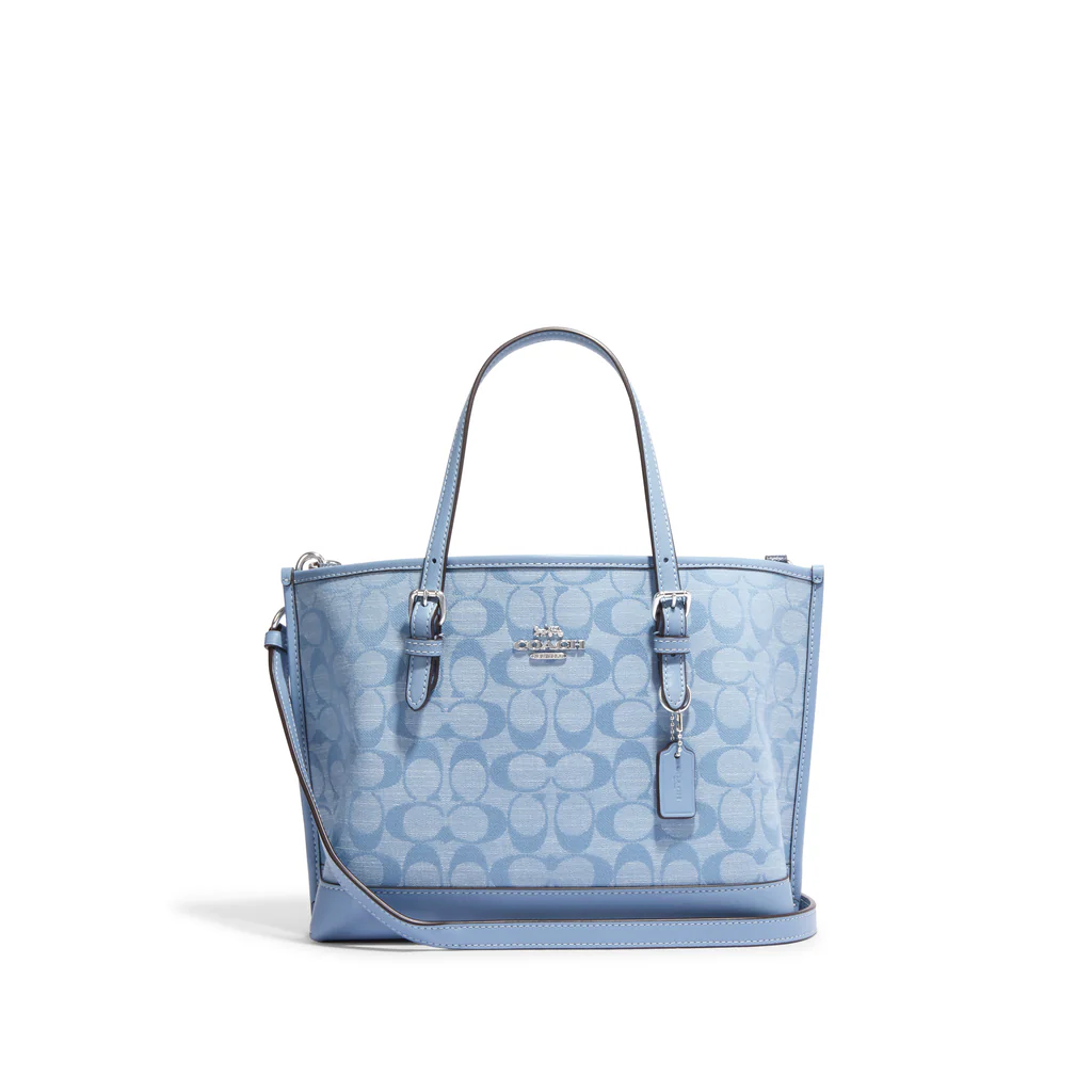精選★COACH Mollie25 中號香布蕾chambray 手提單肩斜挎包 CH228(深藍現貨)~【母親節禮物★菲尼斯 國際精品3折起 春夏新品 換季下殺】 1