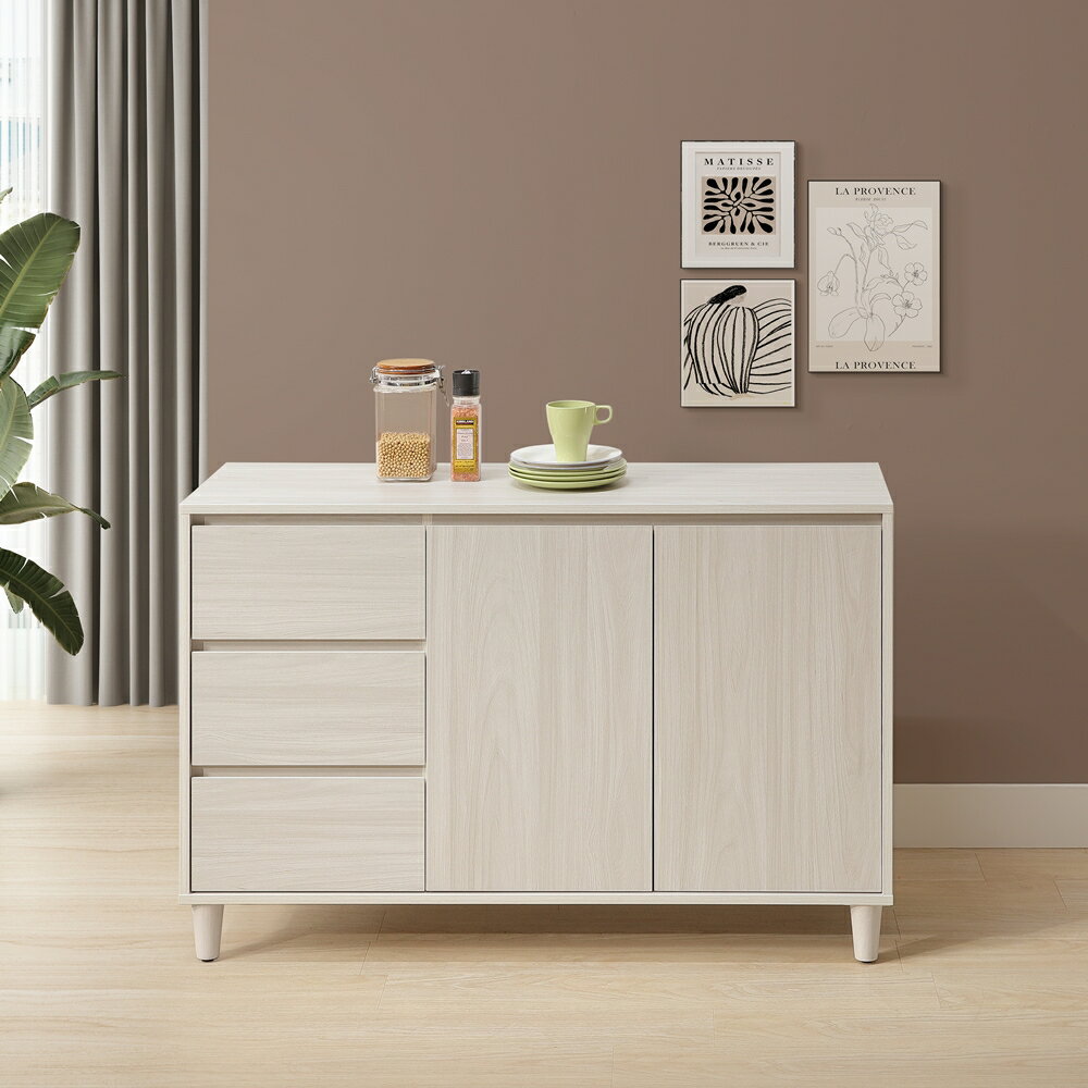 【直人木業】UL極簡風白榆木122CM廚櫃｜休閒空間｜APP結帳再賺4%點數 1