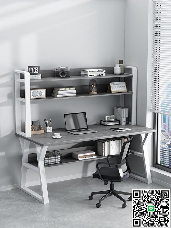 【千羽家居】書桌書架壹體桌臺式電腦桌現代簡約家用學生學習桌初中生寫字桌子