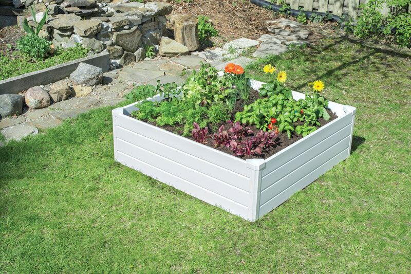 Jejco Nuvue Deluxe 15 In H X 48 In W White Vinyl Raised Garden