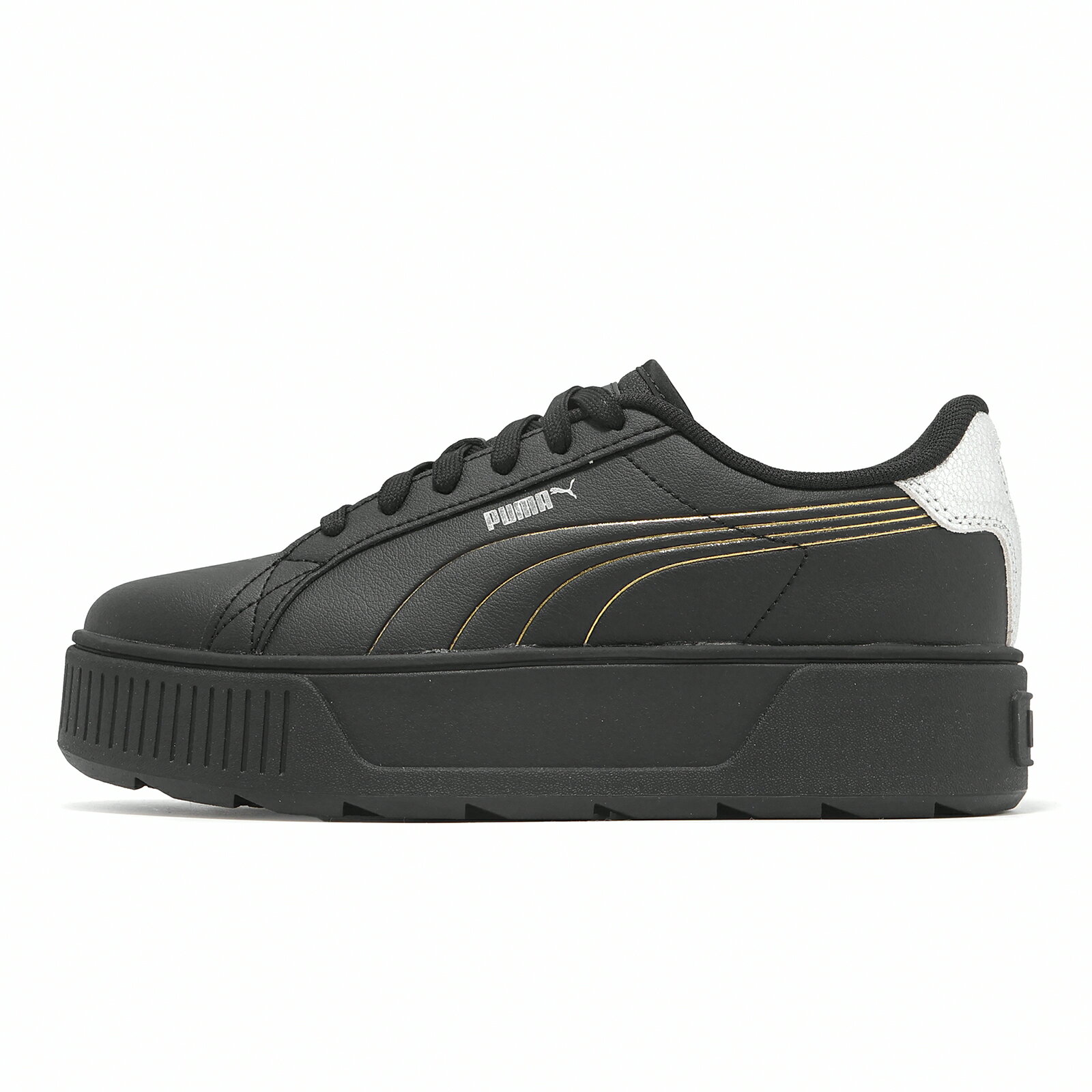 Puma 休閒鞋 Karmen Metallic Shine 女鞋 黑 金 銀 厚底 增高 鬆糕鞋 39509902