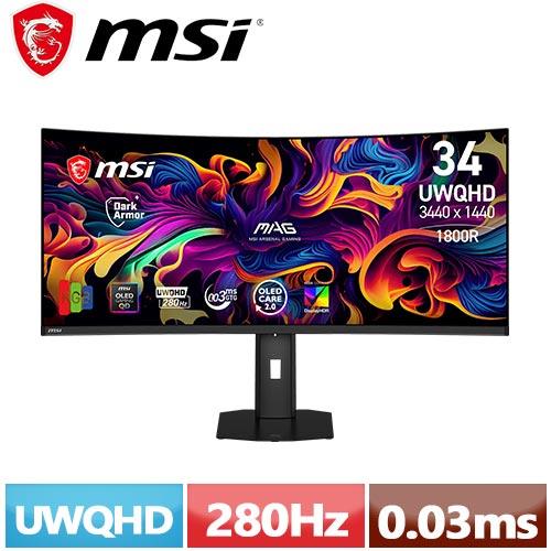 MSI微星 34型 MAG 341CQP QD-OLED X28 電競顯示器