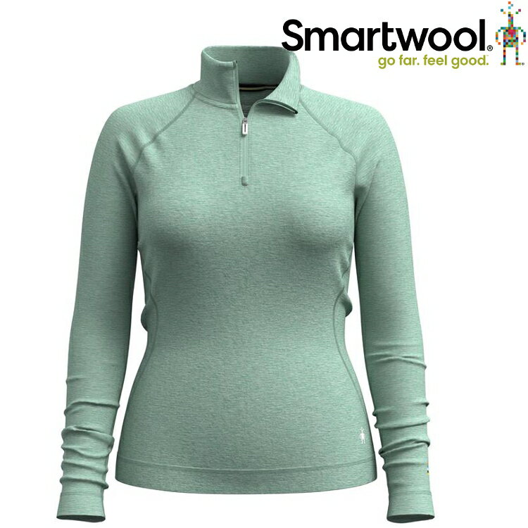 Smartwool Thermal 女款 羊毛長袖拉鍊T/美麗諾羊毛排汗衣 SW002829 N67 北極灰綠