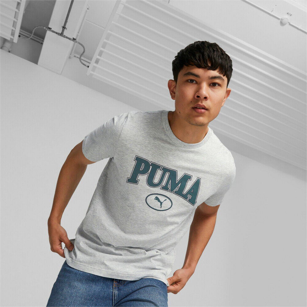 【滿額現折300】PUMA 短T 基本系列 SQUAD 灰 綠LOGO 短袖 T恤 男 67601304