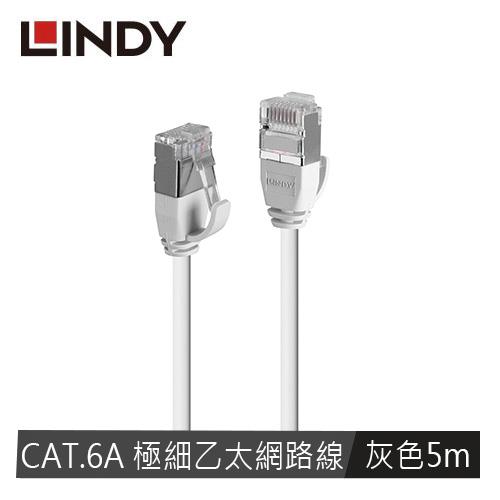 LINDY林帝 CAT.6A 極細乙太低煙無鹵網路線 U/FTP, 灰色, 5m