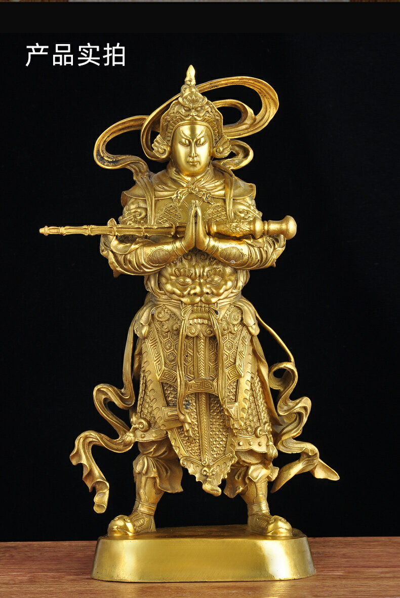 銅韋陀菩薩佛像擺件韋馱家居玄關裝飾擺設佛堂寺廟神像供奉工藝品