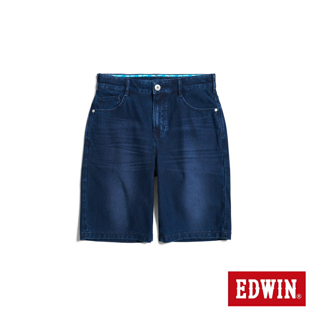 EDWIN 冰河玉 迦績JERSEYS 寬丹寧短褲-男款 酵洗藍 #滿額折抵