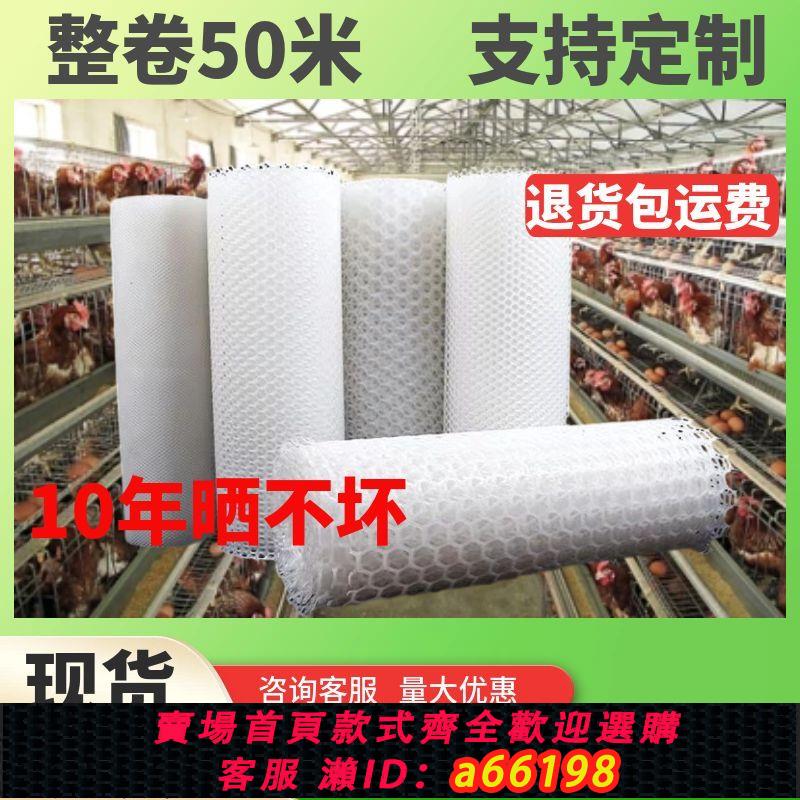 【臺灣公司 可開發票】50米塑膠網格育雛漏糞網床腳墊養殖圍欄網養雞鴨鵝養蜂陽臺防墜網