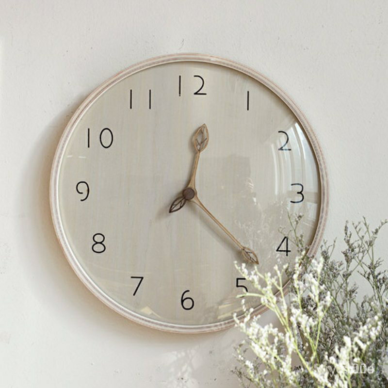式MJK實木時鐘客廳超靜音鐘錶原木質掛鐘創意大氣潮流北歐現代簡約